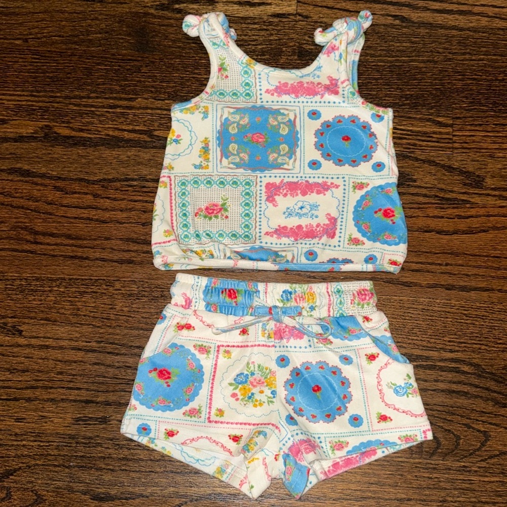 SweetHoney Kids Matching Set - Blue and Cream